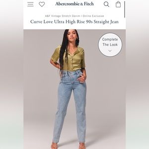 Abercrombie & Fitch Curve Love Ultra High Rise 90’s Straight Jean